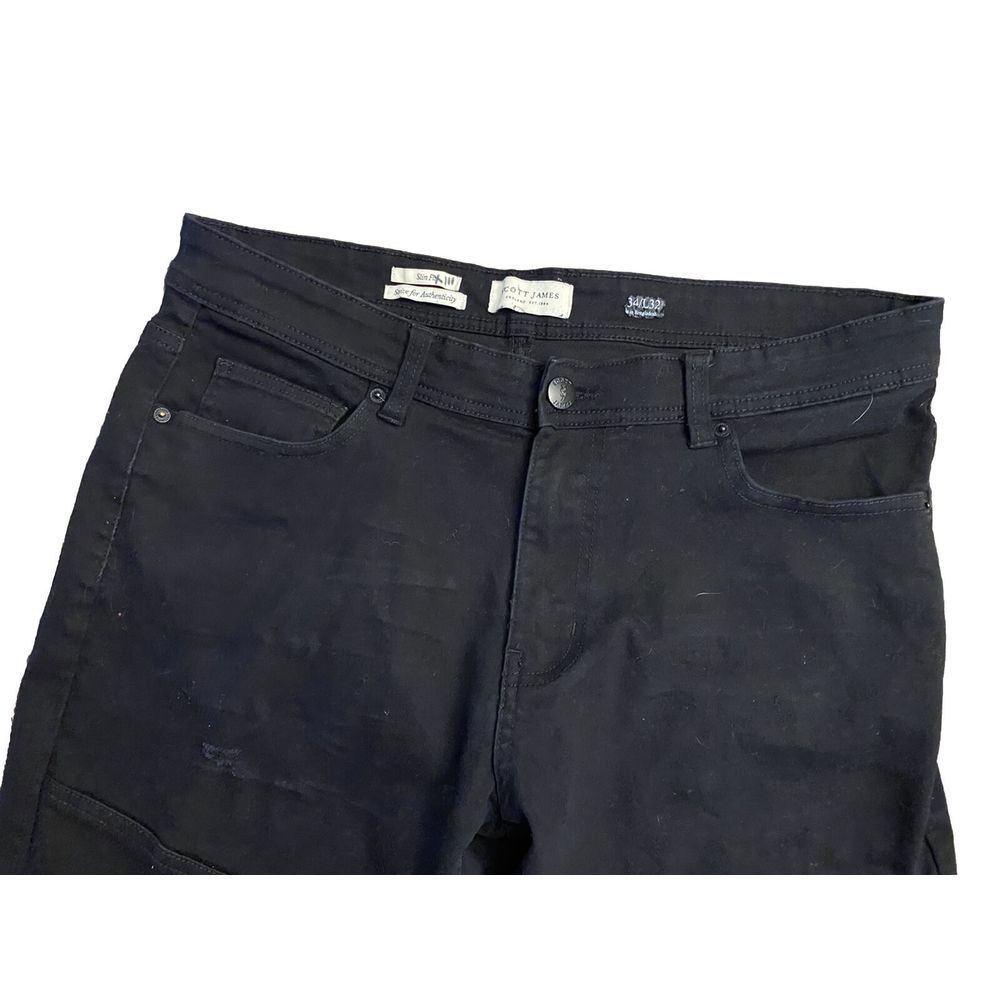 New With Tags Scott James Jeans Men's ‎ W34/L32 Black Slim Fit Stretch